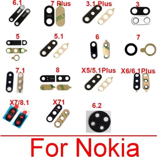 Rear Camera Glass Lens For Nokia 3 5 5.1 6 6.1 7 Plus 8 X5 X6 X7 X71 7.1 Main Back Camera Lens Glass + Adhesive Sticker Repair
