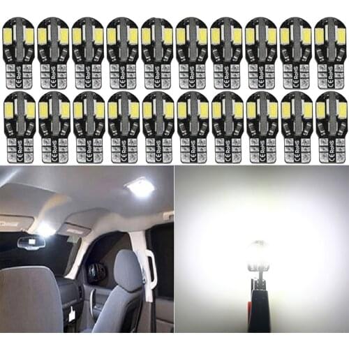 T10 194 168 W5W 5730 8 LED SMD White Bulbs for Indicator Reading License Lights Lamps Car Interior Canbus Car Side Wedge Light