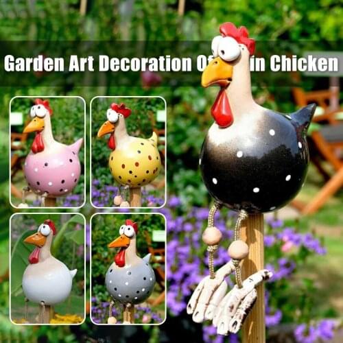 Yard Art Decor Chicken Garden Lawn Plug Hen Rooster Ornaments Big-eyed Chicken Statues Indoor Outdoor Backyard Decor Art Crafts