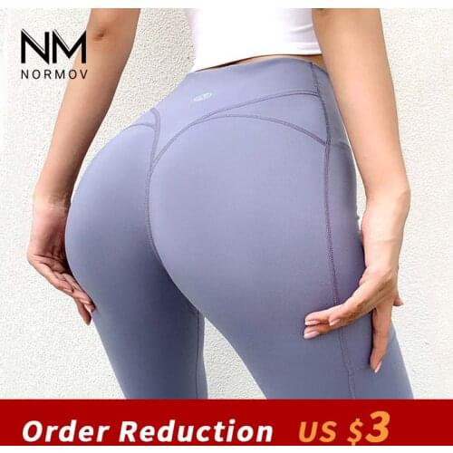 NORMOV Solid Women Leggings Fitness High Waist Push Up Ankle Length Polyester Jeggings Casual Feminina Leggings