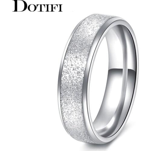 DOTIFI 316L Stainless Steel Rings For Women Black/Blue/Silver Color Engagement Wedding Ring Jewelry