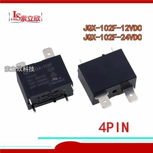 10PCS/lot 100%Original New Relay HF102F JQX-102F-12VDC JQX-102F-24VDCA JQX-102F 12VDC JQX 102F 24VDC 12V 24V 4PIN 20A