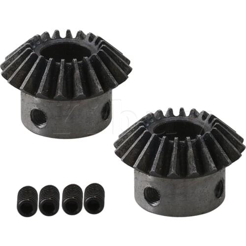 2PCS 12mm Hole 20T Module 1.5 Motor 45 Steel Tapered Bevel Gear Wheel Top Screws