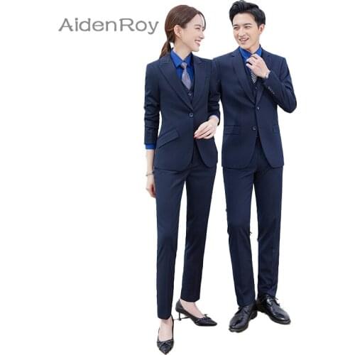 2021SS Men Suits Slim Fit Business Professional Formal Wear Classic Suit Wedding Groom Party Prom Black Blue Plus Size S-5XL
