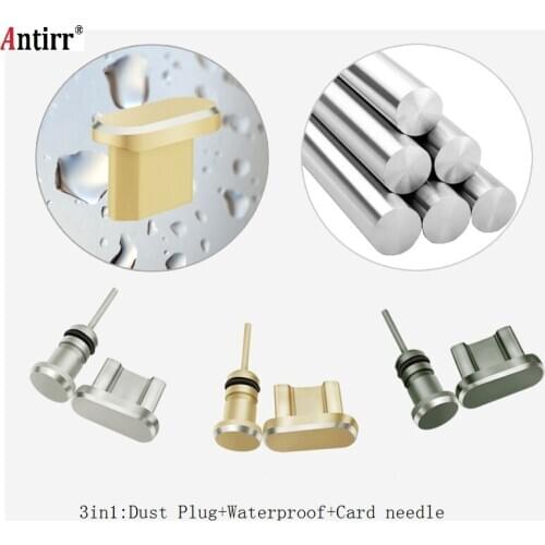 3 in 1 Metal Alloy Earphone Jack Anti Dust Plug Ear Earphone for Android Samsung Xiaomi Telephone USB Plugs Headphone Plug