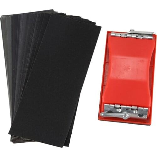 42 Pcs Dry and Wet Sandpaper Sponge Handle Sanding Sheets Sandpaper Block Kit for Wood Furniture Finishing Glass Metal Sanding A