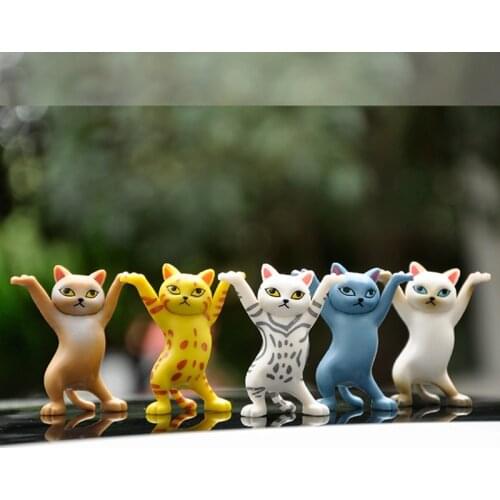 5Pcs/Set Enchanting Cat Pen Holder Black Cat Carrying Coffin Bracket Cute Decoration Hand-made Home Decore Cat Ornaments