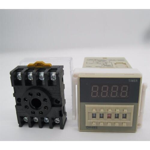 Free Shipping High DH48S-1Z Digital LED Programmable Timer Time Relay Switch 0.01S-99H99M DIN RAIL 220VAC 12VDC/AV 24VDC/AC
