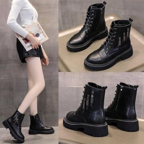 Boots, womens ankle boots, flat heels, womens lace-ups, winter and autumn shoes, short boots, shoes, sizes 35-40