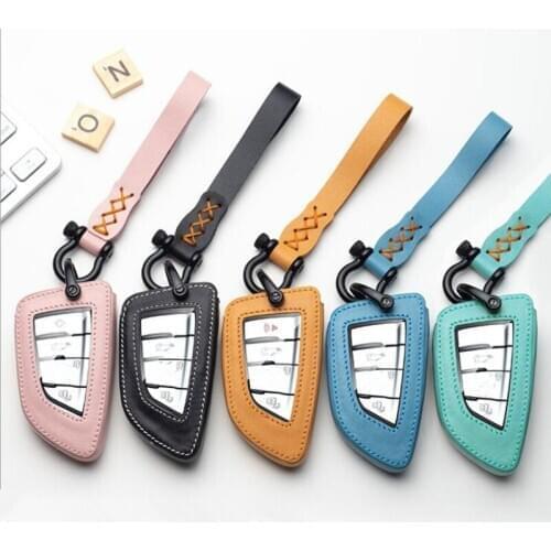 Genuine Leather Fully Key Case Cover Key Shell Remote Key Protector for BMW 1 2 3 4 5 6 7 Series 740 6 Series GT X1 X3 X4 X5 X6