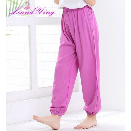 Retail 2T to 14T Elastic Anti-mosquito Lantern Pants Children Girls Spring Fall Pink Blue Colorful Leggings Kids Princess Pants