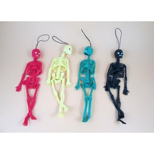 Tricky Frightening Human Skeleton Human Body Bones Model Mini Figure Funny Tricks Keychain Decor Children Prank Halloween Toys