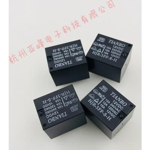5pcs HJR-3FF-S-H-12VDC a Set of Normally Open 4-Pin 10a240vac Ningbo Tianbo Relay
