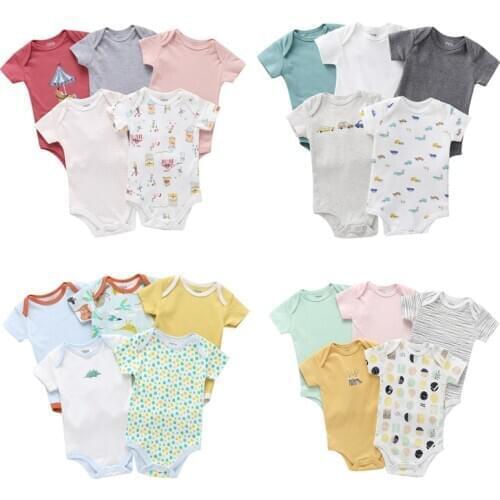 Summer Baby Clothes 5Pcs/lots Newborn Boy&Girl Rompers roupas de bebes Cotton Baby TShort Sleeve Baby Clothingoddler Jumpsuits