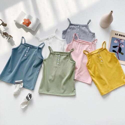 2020 Summer Children Korean Western Girls Baby Tanktop Thin Cotton Vest girls vest
