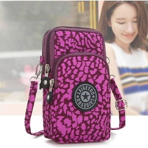 Fashion Leopard Cartoom Animal Printing Bag for Women Girl Mini Crossbody Bags Shoulder Outdoor Handbag Mobile Phone Pouch Purse