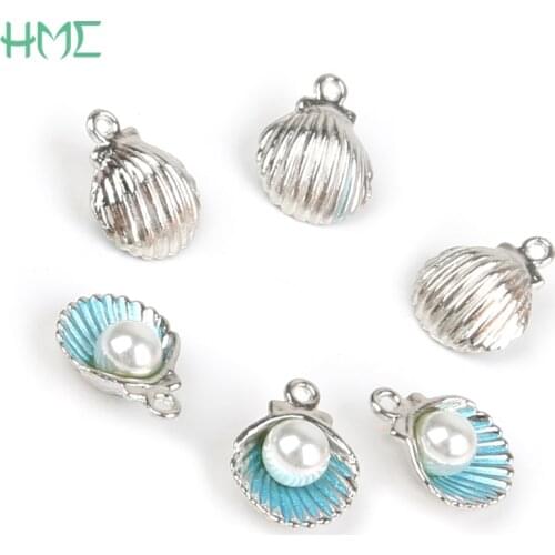 Fashion White K Shell Pendant for DIY Earring Bracelet Necklace Approx 11x15mm Hole 1.5mm 5 Colors to Choose