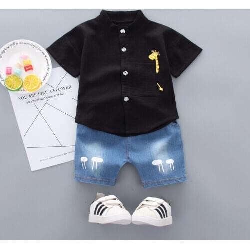 New Summer Baby Clothes Suit Children Boys Cartoon Pattern Shirt Shorts 2Pcs/sets Toddler Casual Clothing Infant Kids Tracksuits