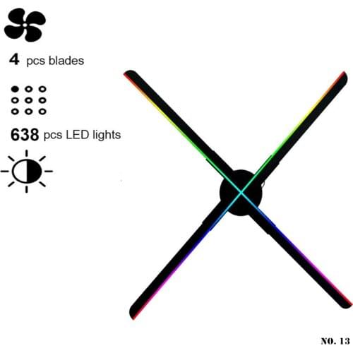 New Hologram Projector WiFi Fan Holographic Advertising Machine 20-35W 3D Fan Ultra-high-density 638 LED Rotating Imaging Tools