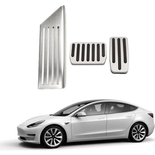 Aluminum Alloy Foot Pedal For Tesla Model 3 Accelerator Gas Fuel Brake Pedal Rest Pedal Pads Mats Cover Accessories Car Styling