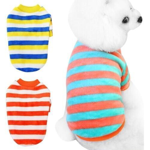 Pets Clothing Spring Fall Stripe Print Small Dogs Puppy Chihuahua Clothes Leisure Blouse Jacket