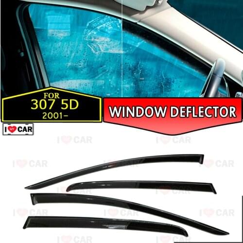 Window deflectors for Peugeot 307 5D 2001-2011 car window deflector wind guard vent sun rain visor cover car styling