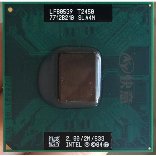 Original for Intel Core Duo Laptop T2450 cpu 2M 2.00 GHz 533 MHz Original PGA notebook processor compatible with 945 943 chipset