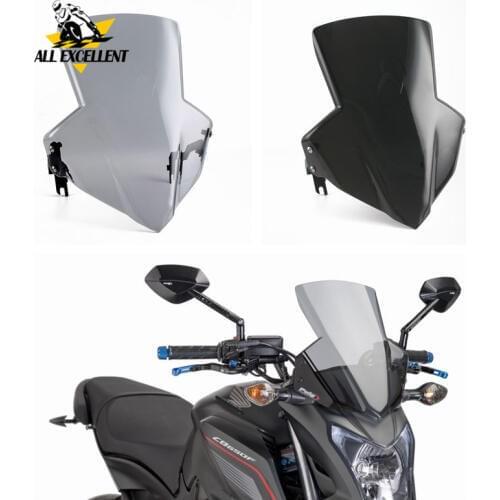 For Honda CB650F CB650FA 2014-2018 CB650 Front Windshield Wind Screen Protector with Bracket Black Smoke ABS plastic