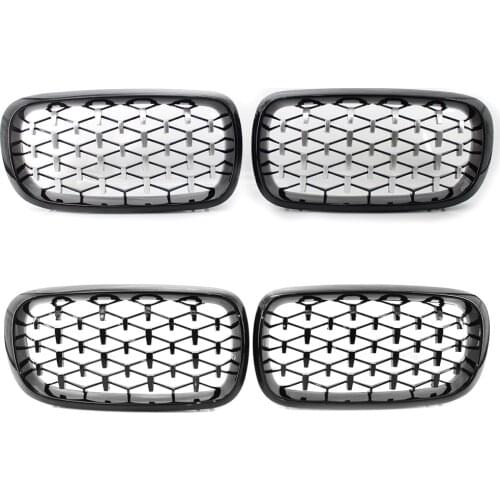 Front Grille Kidney Elements Gloss Black Personal Cars Parts Ornaments for BMW X5 F15 2014-2016 Front Bumper Grill