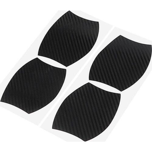 Car Sticker 4 Pcs 3D Fiber Car Door Handle Paint Scratch Protector Sticker Auto Door Handle Scratch Cover Guard Protective Film