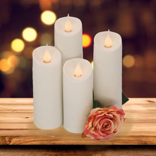 LED Plastic Candles Flickering Flameless Battery Pillar Lights Dancing Flame, for Birthday Party Christmas Home Decor