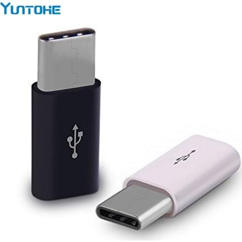Universal USB 3.1 Type-C Adapter Male Connector to Micro USB Female Converter USB-C Data Adapter Type C Cable Device Black White