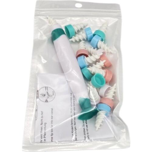 Ear Cleaner with 16 Replacement Heads Suction Cup Spiral Earwax Removal Tool Set U2JD