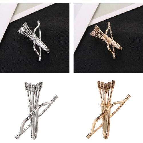 Vintage Bow and Arrow Brooches Clothes Sweater Lapel Pin Badge Accessories