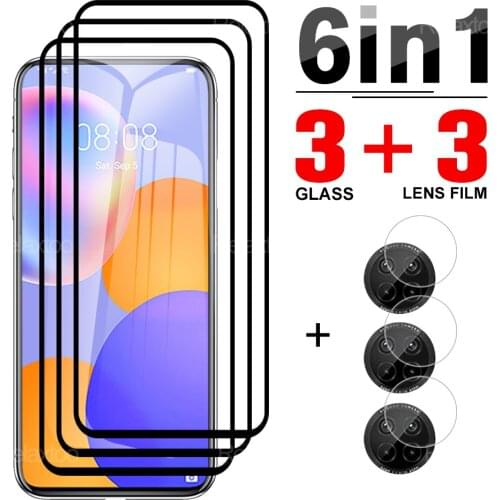 6-in-1 Protective Tempered Glass For Huawei Y5 Lite 2018 Y5 2019 Screen Protector For Huawei Y6 Pro 2019 Y7 2019 Y9a phone Lens