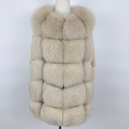 2021 Fox Fur Vest Women Sleeveless Winter Jacket Gilet Natural Fur Coat Bodywarmer Waistcoat Thick Warm Streetwear 7XL