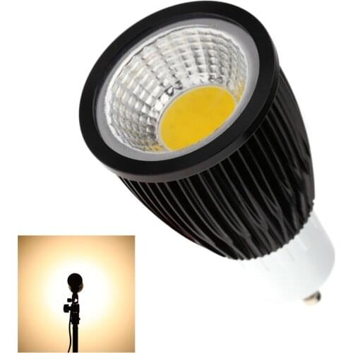 10pcs GU10 7W COB LED Spotlight Bulb Lamp Energy Saving High Brightness Warm White Black 85-265V Drop Shipping