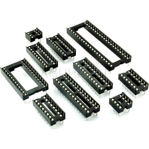 10PCS IC Sockets DIP6 DIP8 DIP14 DIP16 DIP18 DIP20 DIP28 DIP40 pins Connector DIP Socket 6 8 14 16 18 20 24 28 40 pin molewei