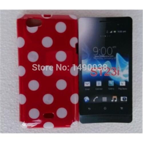 1 Piece Lovely Point Polka Colorful Dots Soft TPU Cover Mobile Phone Case For Sony Xperia Miro ST23i Free