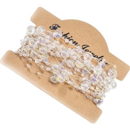 5m Pure Bead Chain for Embellishment Wedding Dress, Dance Costume, Craft Making