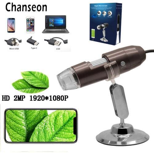 Chanseon HD 2.0 Mega Pixels 1000X 3 IN 1 USB Android Type-c Microscope Stereo Electronic Digital Microscope Endoscope Camera