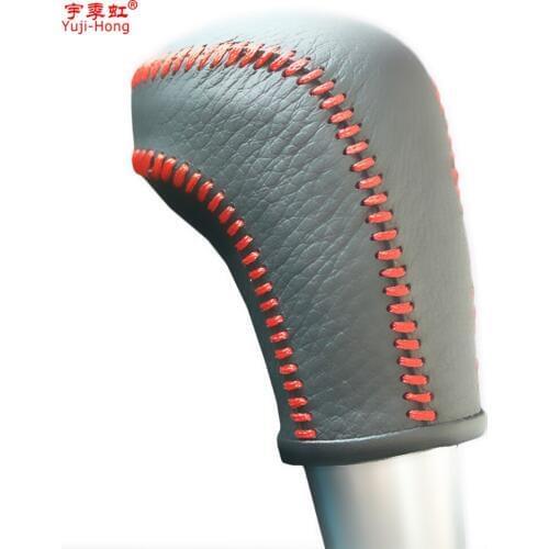 Yuji-Hong Car Gear Covers Case for Hyundai Elantra 2006-2010 Automatic Shift Collars Genuine Leather Hand-stitched Auto Cover