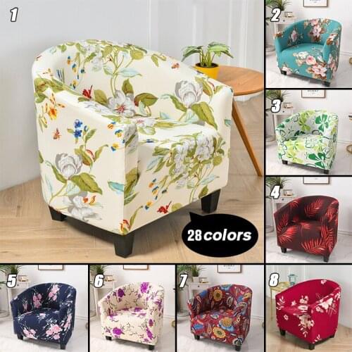 Club Chair Slipcover Stretch Spandex Tub Chair Covers Jacquard Chair Armchair Covers with Elastic Bottom Furniture Protector