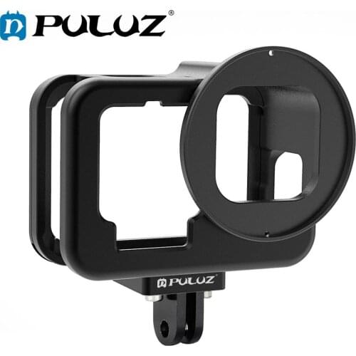 PULUZ Case For GoPro HERO9 Black CNC Aluminum Alloy Protective Cage Housing Shell Cover with Insurance Frame & 52mm UV Lens
