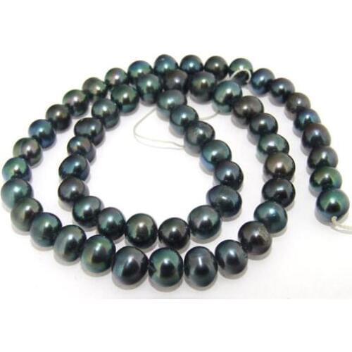 Black Color Potato Round Freshwater Pearl Loose Beads 15inches One Full String AA 9-10MM DIY Jewelry For Necklace
