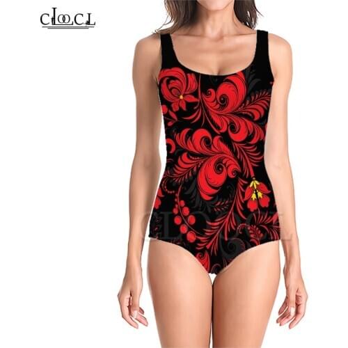 CLOOCL Newest Fashion Retro Geometric Patterns 3D Print Girls One-piece Swimsuit Sleeveless Slim Sexy Women Beach Swimwear