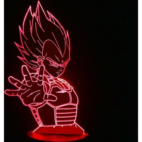 Dragon Ball Series Super Saiyan Goku 3D Night Light New Strange Colorful Touch LED Desk Lamp Creative Birthday Gift Ornaments