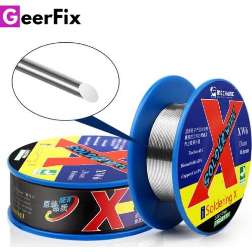 MECHANIC Solder Wire Welding Flux Low Melting Point 138C High-Purity Lead-Free 50g 0.5 0.6mm Rosin Core Real Sn 42%/Bi 50%/Cu 8