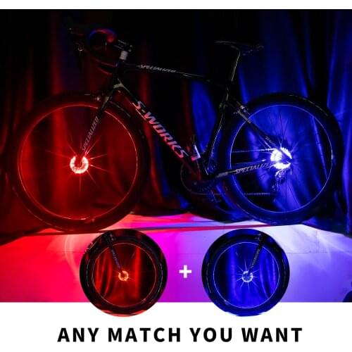 Night Riding Cycling Lighting Bicycle Wheel Riding Flash Light Mountain Road Bike Rechargeable Wheel LED Lights Bike Accessories