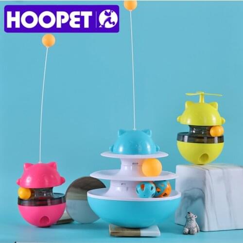 HOOPET 4-Colors Interactive Cat Toy IQ Treat Ball Smarter Pet Toys Food Ball Food Dispenser For Cats Playing Training Balls